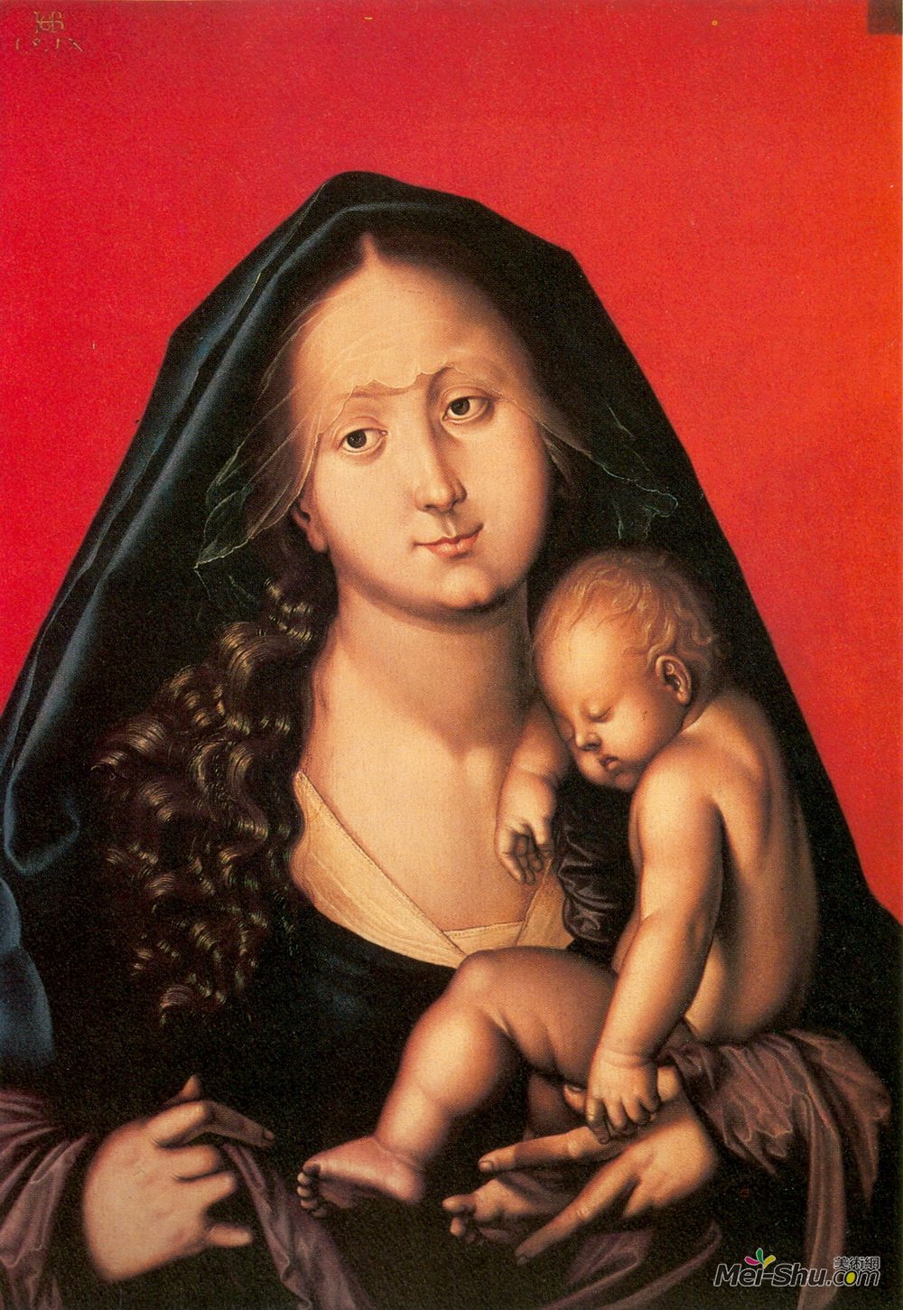 汉斯·鲍当(Hans Baldung)高清作品《玛丽亚和熟睡的孩子》