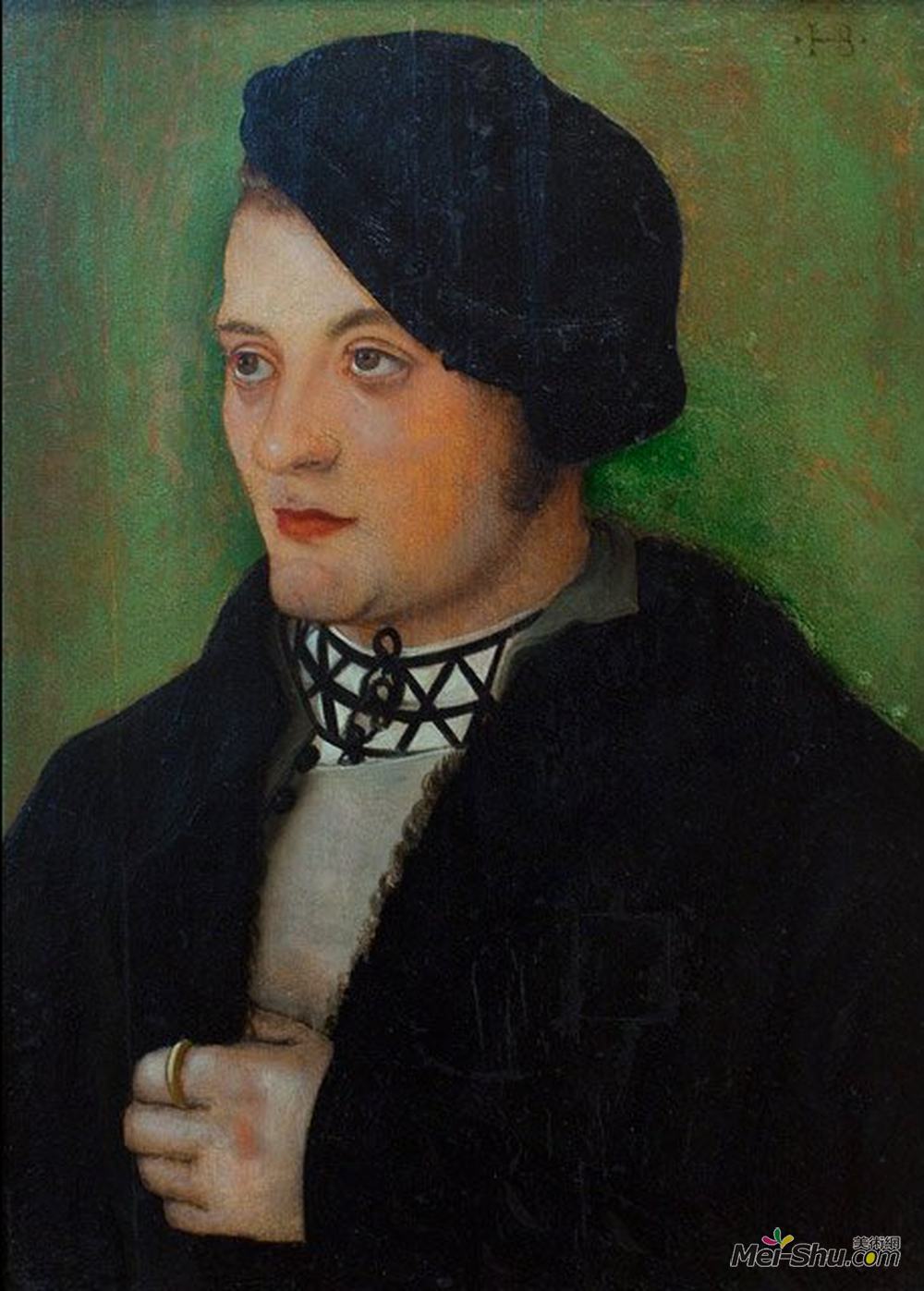 汉斯·鲍当(Hans Baldung)高清作品《一名年轻男子的画像》