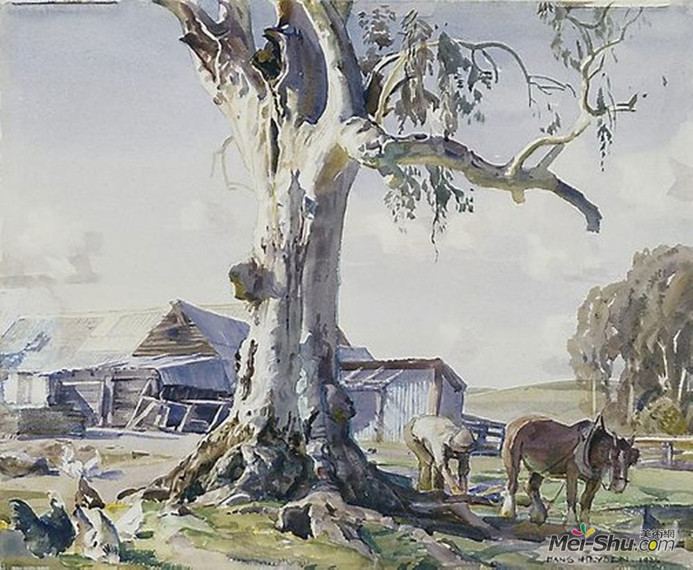 汉斯海森(Hans Heysen)高清作品《农家胶》