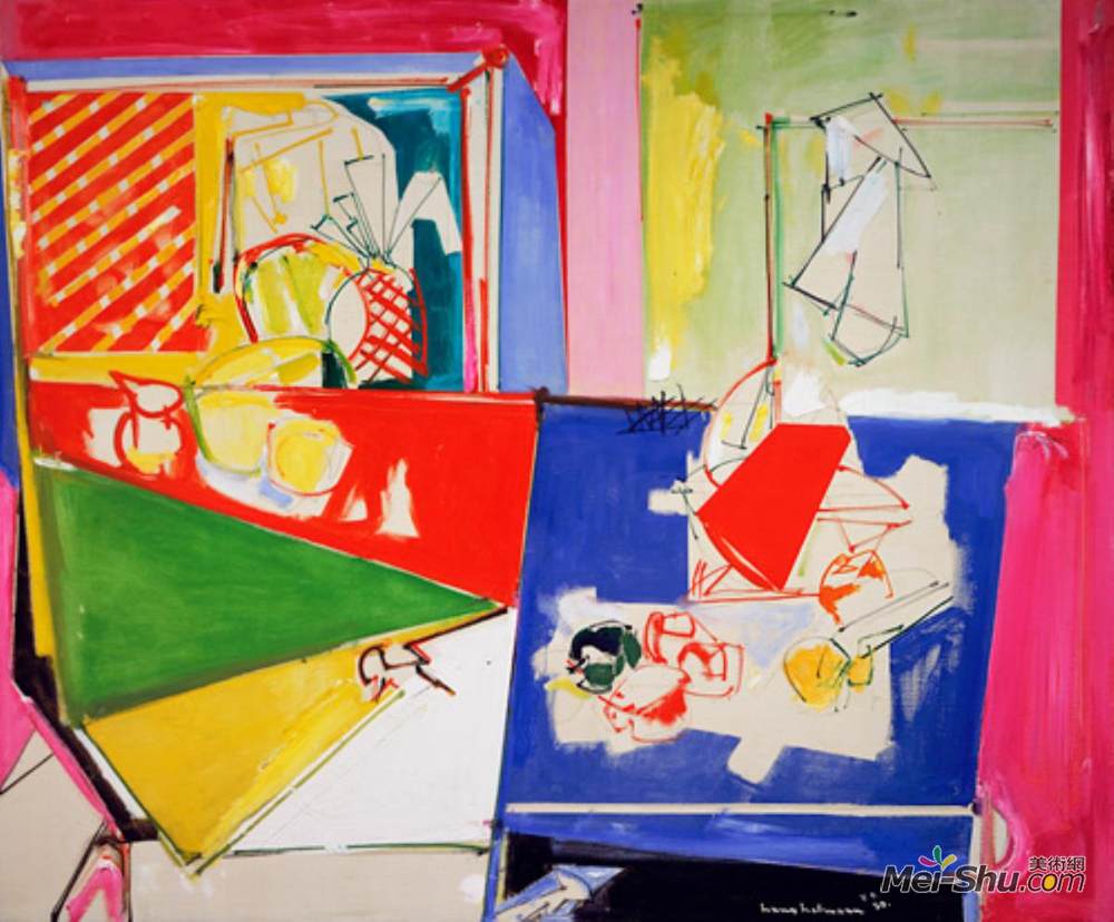 汉斯·霍夫曼(Hans Hofmann)高清作品《品红与蓝色》
