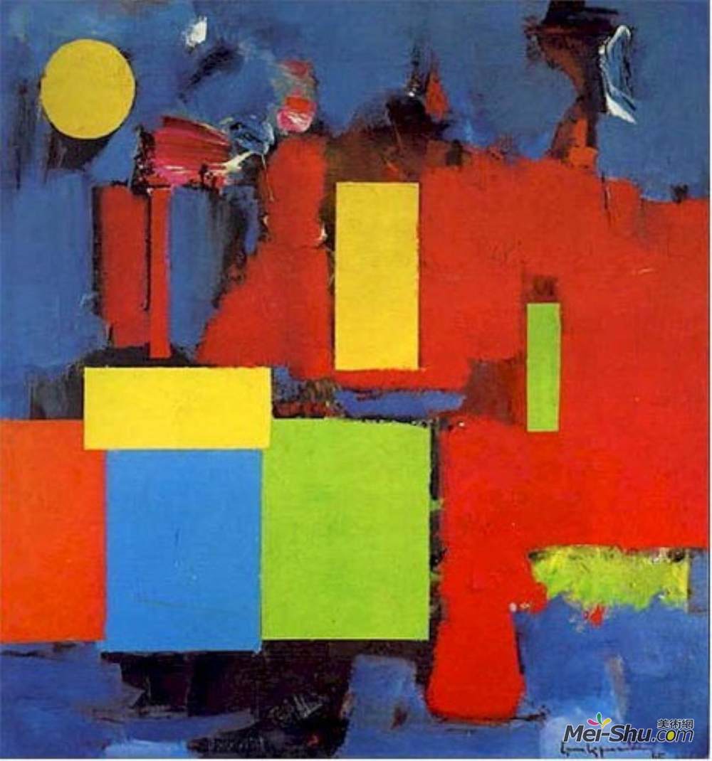 汉斯·霍夫曼(Hans Hofmann)高清作品《升起的月亮》