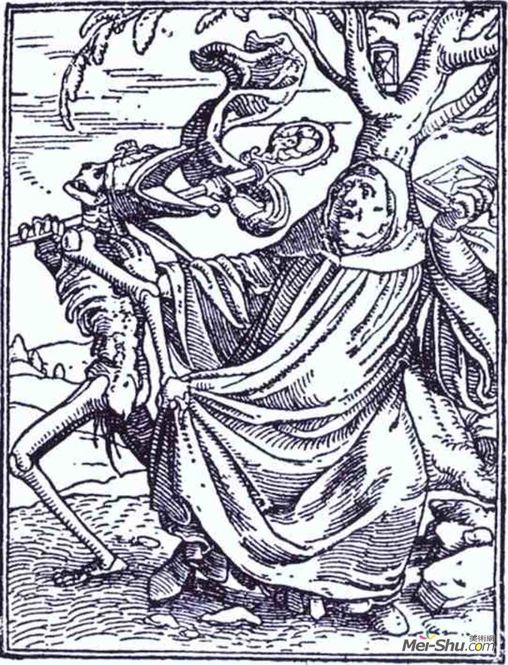 汉斯·荷尔拜因(Hans Holbein the Younger)高清作品《死亡与雅培》