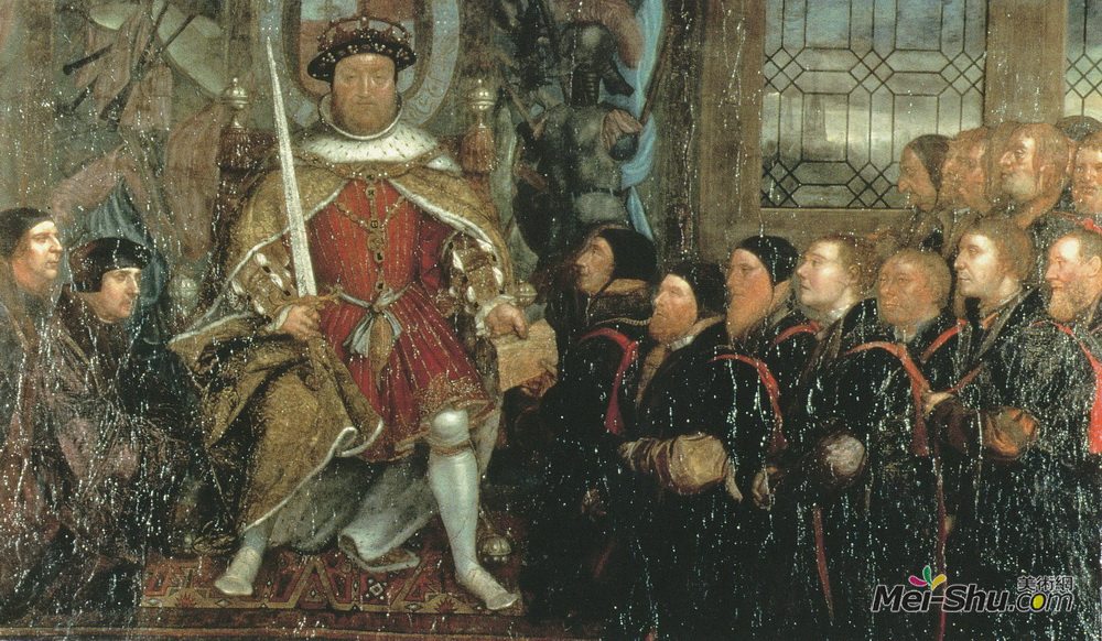 汉斯·荷尔拜因(Hans Holbein the Younger)高清作品《亨利八世和理发外科医生》