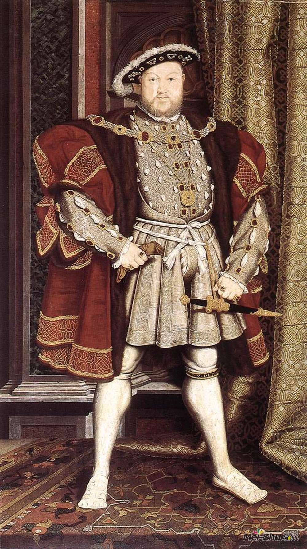 汉斯·荷尔拜因(Hans Holbein the Younger)高清作品《亨利八世肖像》