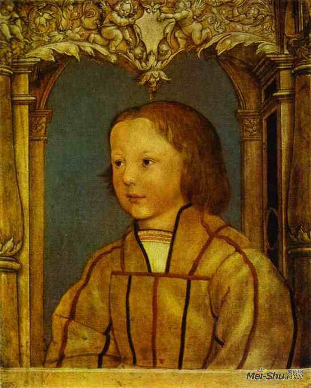 汉斯·荷尔拜因(Hans Holbein the Younger)高清作品《一个金发男孩的肖像》