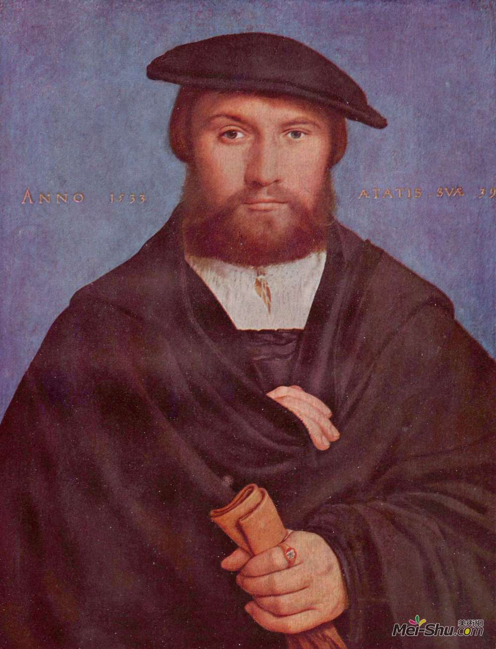 汉斯·荷尔拜因(Hans Holbein The Younger)高清作品:Portrait Of A Member Of The ...