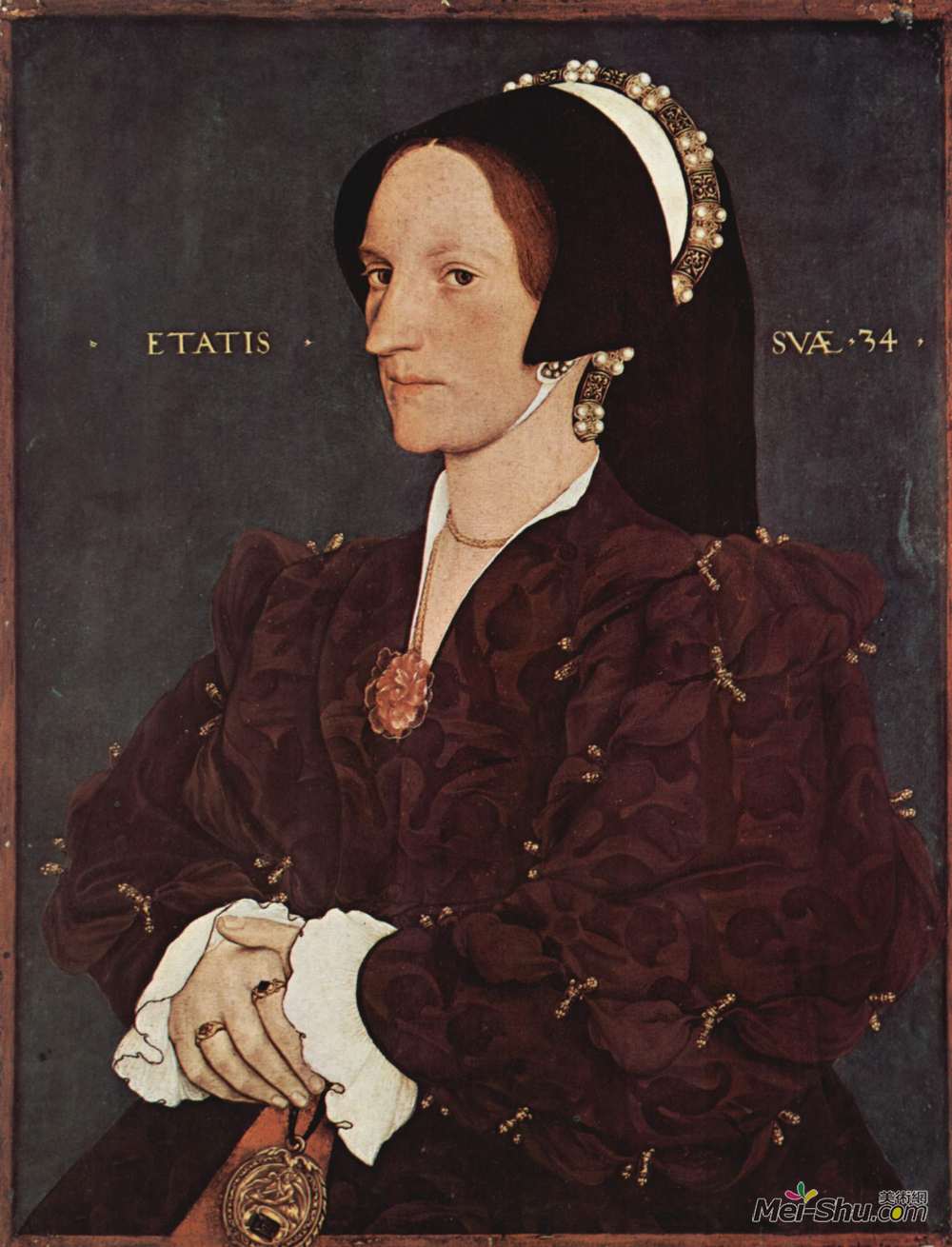 汉斯·荷尔拜因(Hans Holbein the Younger)高清作品《玛格丽特怀亚特，李女士的肖像》