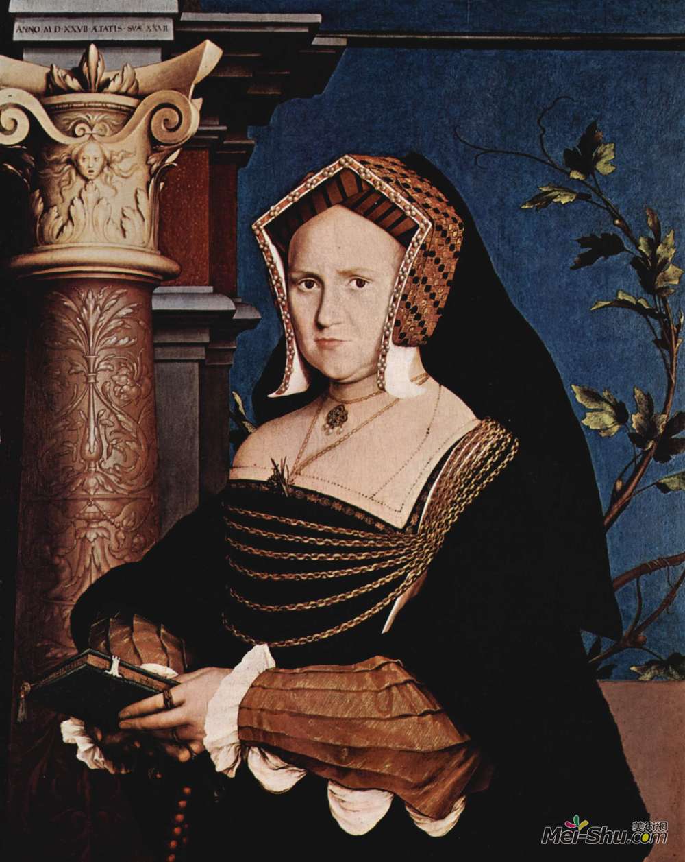 汉斯·荷尔拜因(Hans Holbein the Younger)高清作品《玛丽沃顿，吉尔登福德夫人的肖像》