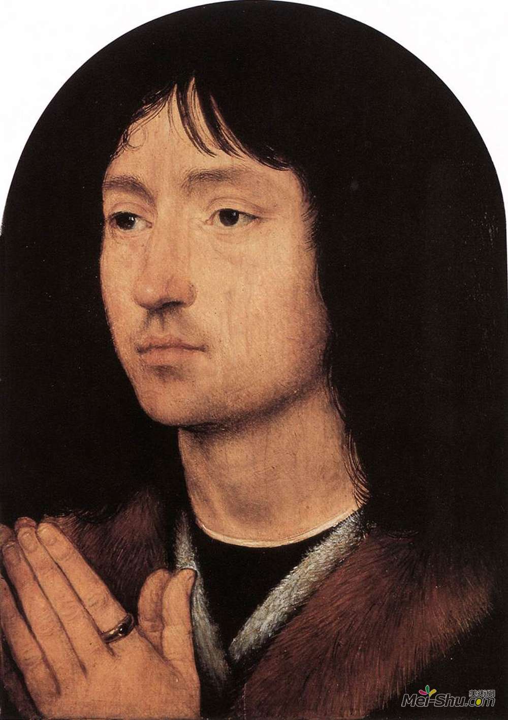汉斯·梅姆林(Hans Memling)高清作品《一个年轻人祈祷的肖像》