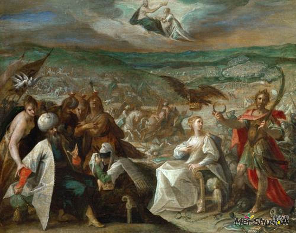 汉斯·冯·阿亨(Hans von Aachen)高清作品《allegory on the conquest of stuhlwei & & amp?enburg（深圳》