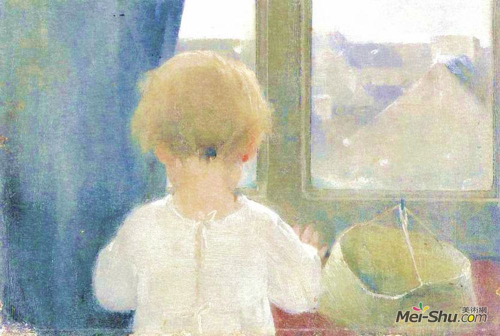 海伦·谢夫贝克(Helene Schjerfbeck)高清作品《一个小女孩的脖子》