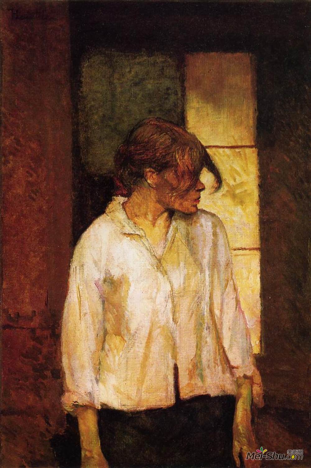 亨利·玛丽·雷蒙·德·图卢兹-劳特累克(Henri de Toulouse-Lautrec)高清作品《在照片（玫瑰红）》