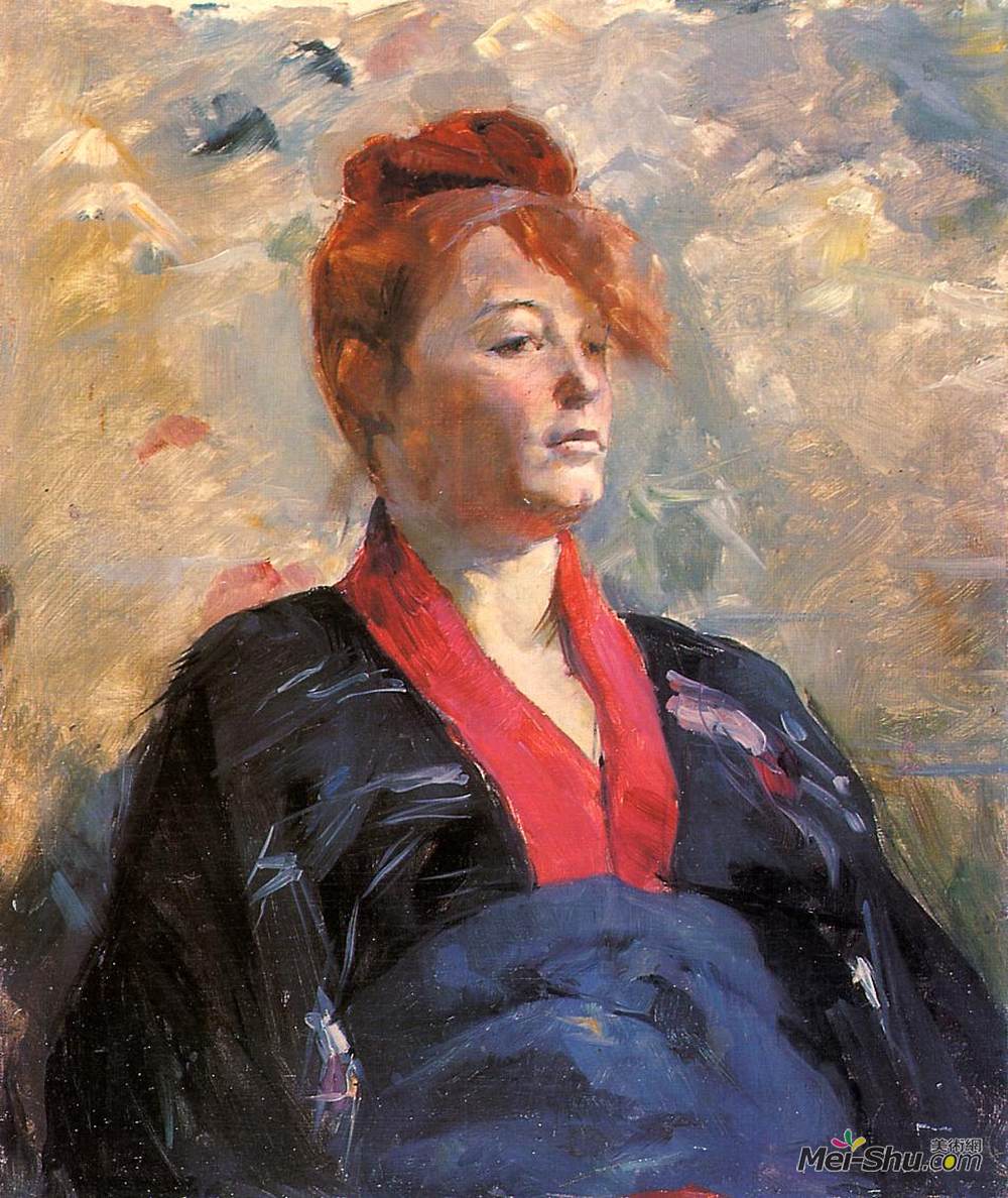 亨利·玛丽·雷蒙·德·图卢兹-劳特累克(Henri de Toulouse-Lautrec)高清作品《莉莉·格伦尼尔夫人》