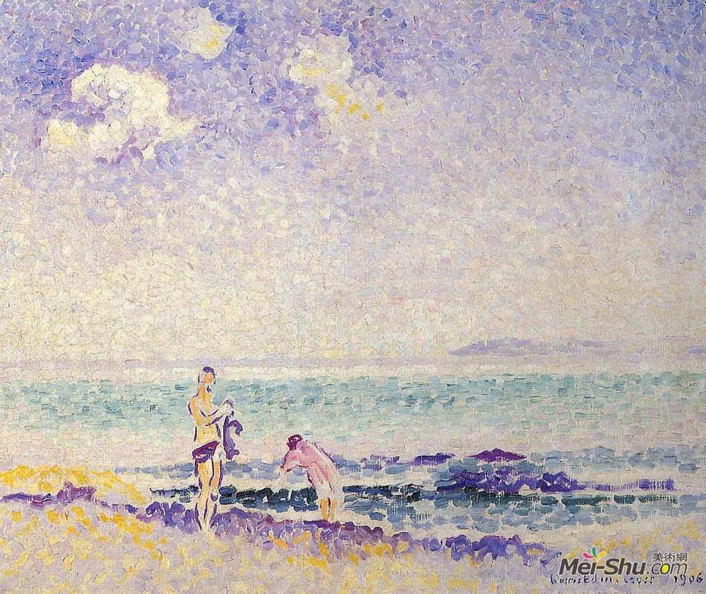 亨利·埃德蒙·克罗斯(Henri-Edmond Cross)高清作品《洗澡者》