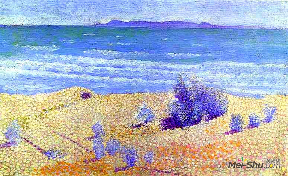 亨利·埃德蒙·克罗斯(Henri-Edmond Cross)高清作品《冥想海滩》