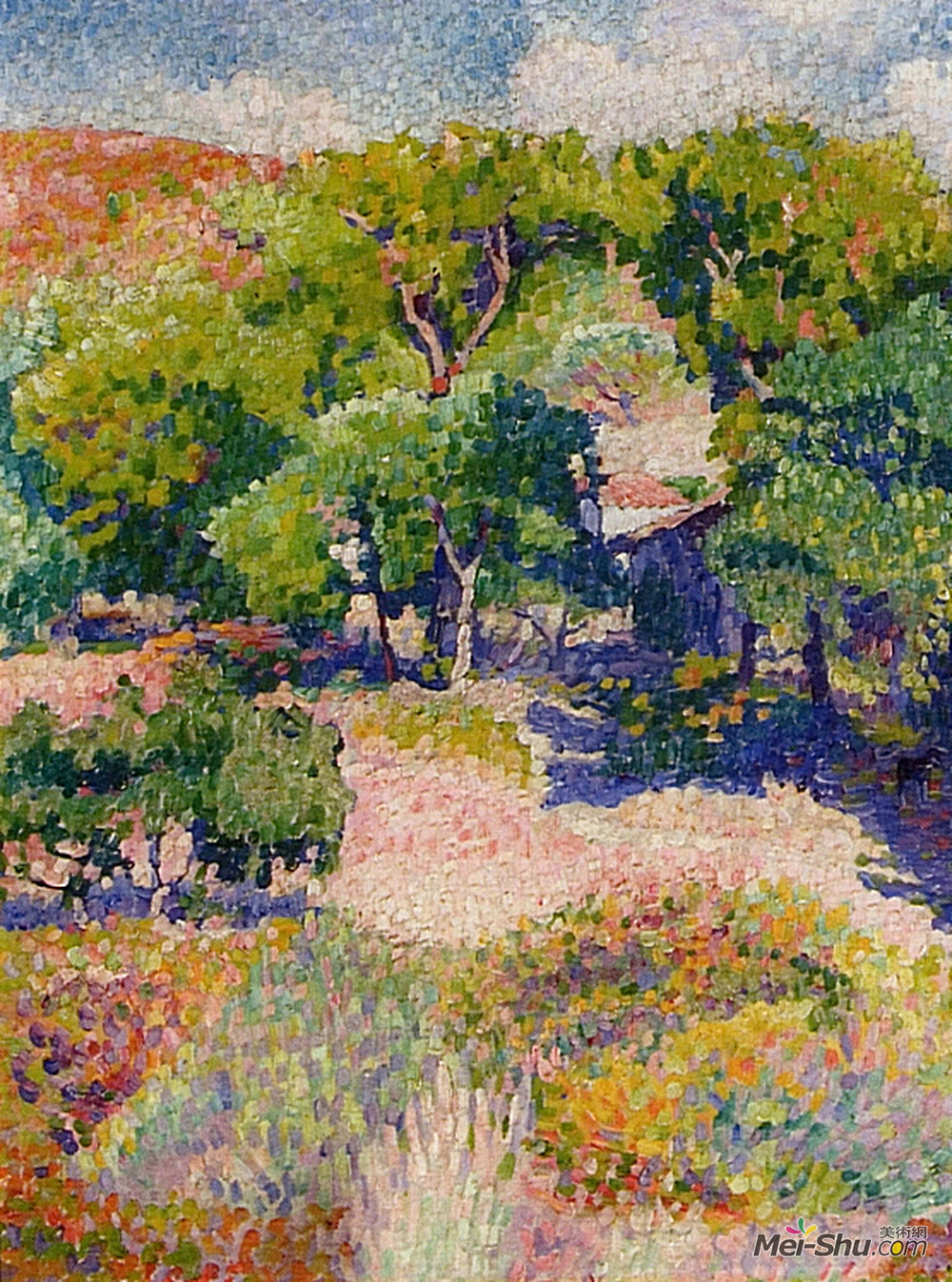 亨利·埃德蒙·克罗斯(Henri-Edmond Cross)高清作品《柏树》