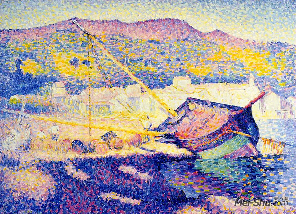 亨利·埃德蒙·克罗斯(Henri-Edmond Cross)高清作品《蓝色小船》