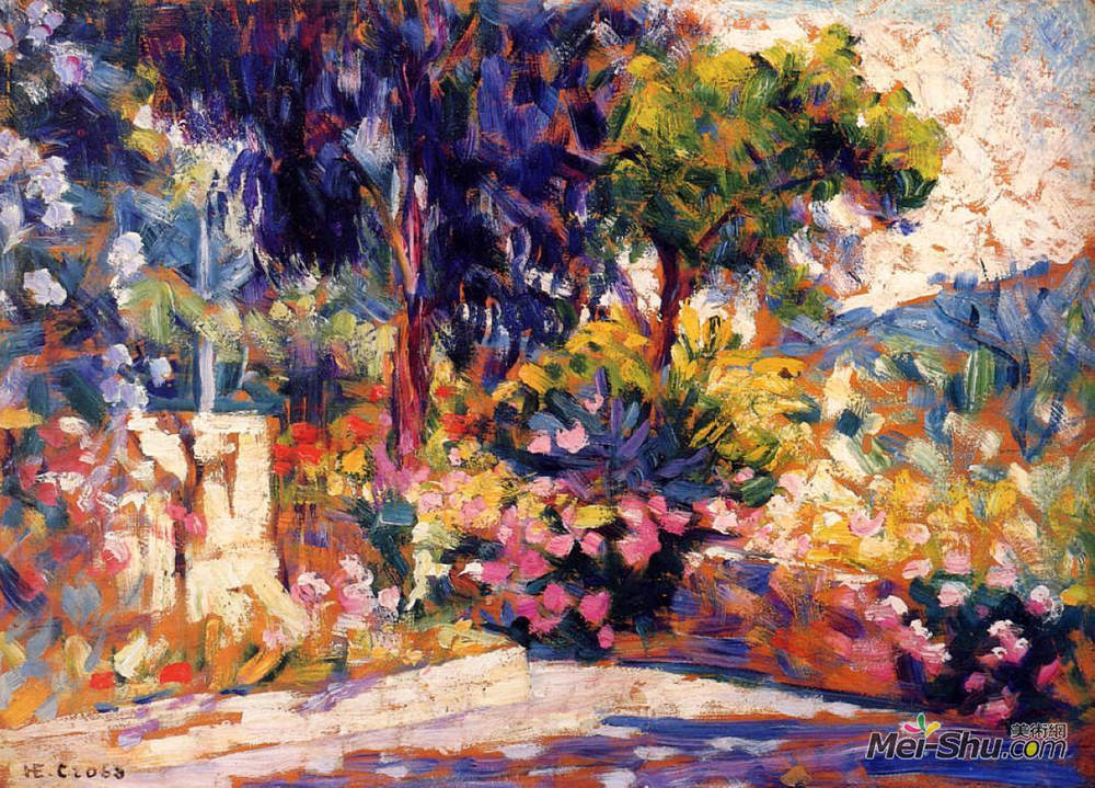 亨利·埃德蒙·克罗斯(Henri-Edmond Cross)高清作品《花台》