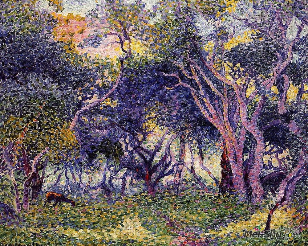 亨利·埃德蒙·克罗斯(Henri-Edmond Cross)高清作品《林下植物》