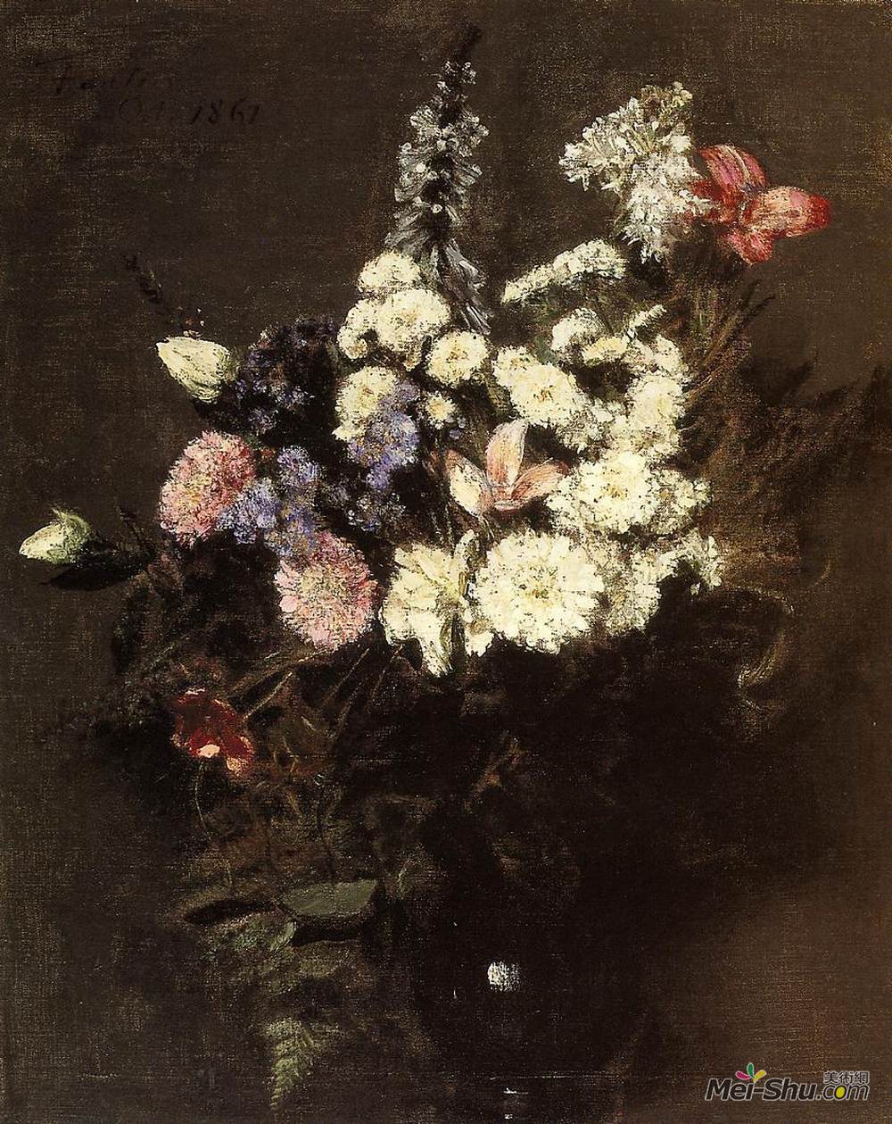 亨利·方丹·拉图尔(Henri Fantin-Latour)高清作品《秋花》