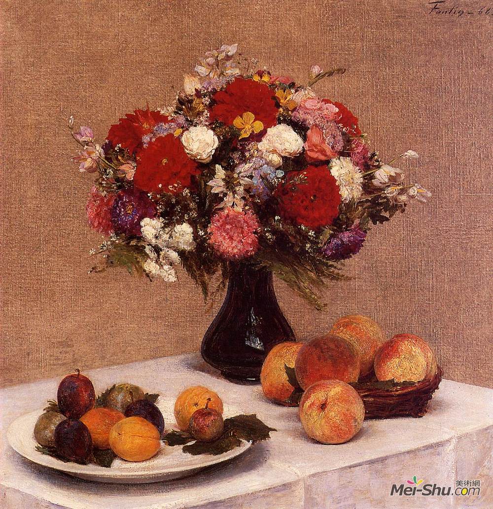 亨利·方丹·拉图尔(Henri Fantin-Latour)高清作品《花果》