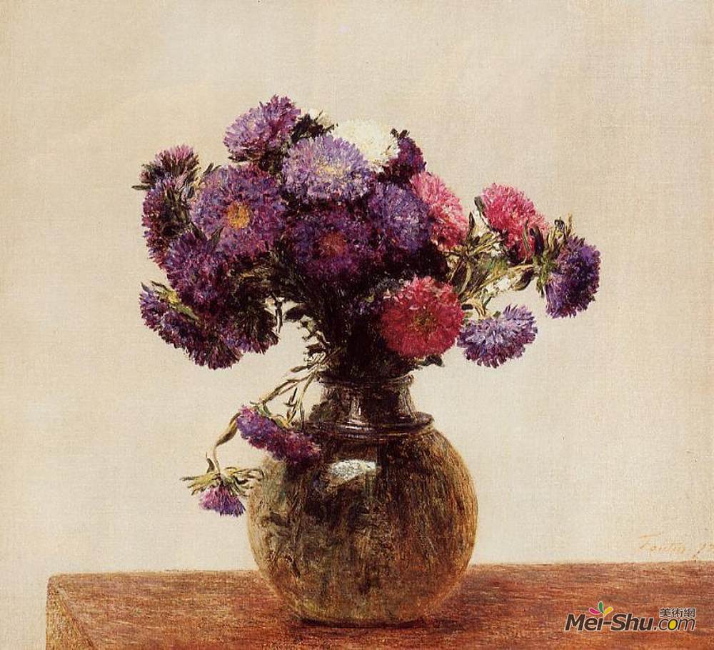 亨利·方丹·拉图尔(Henri Fantin-Latour)高清作品《昆斯雏菊》