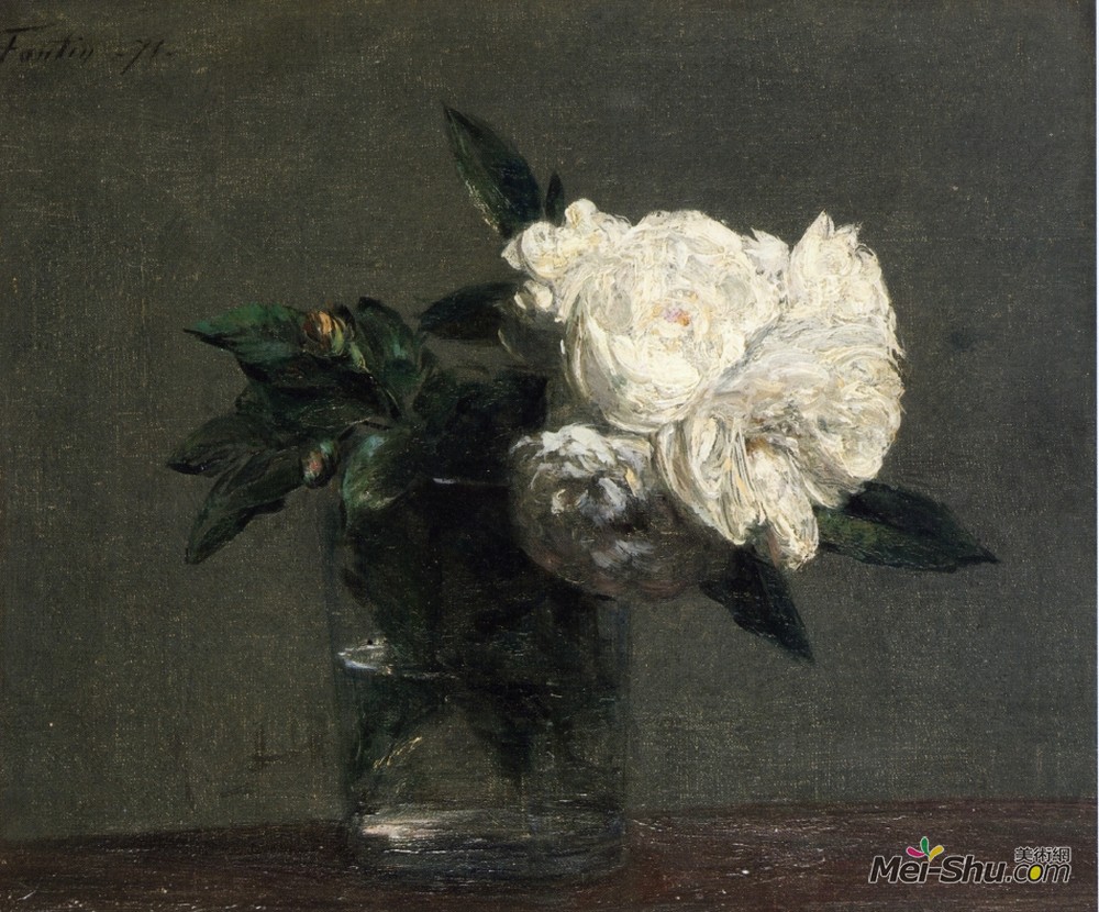 亨利·方丹·拉图尔(Henri Fantin-Latour)高清作品《玫瑰》