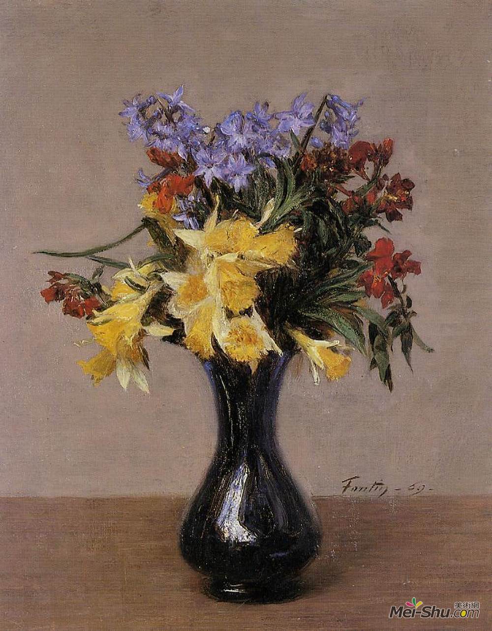 亨利·方丹·拉图尔(Henri Fantin-Latour)高清作品《春花》