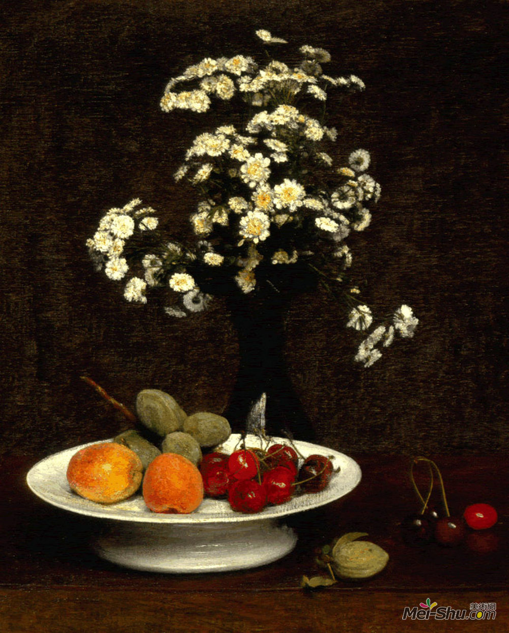 亨利·方丹·拉图尔(Henri Fantin-Latour)高清作品《花生静物》