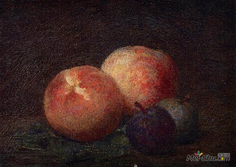 亨利·方丹·拉图尔(Henri Fantin-Latour)高清作品《两桃二李》