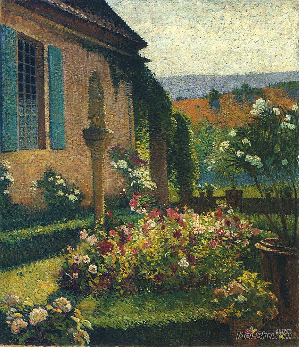 亨利马丁(Henri Martin)高清作品《艺术家的花园》