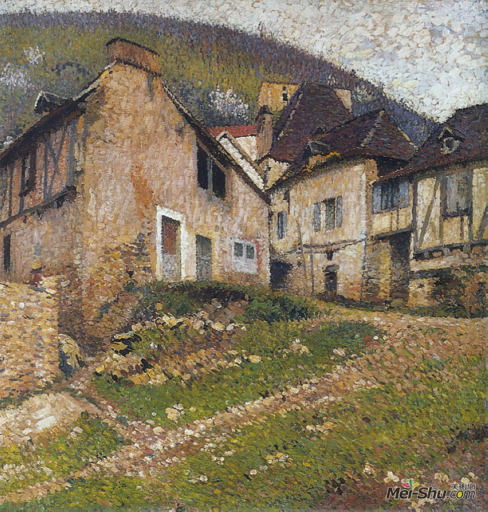 亨利马丁(Henri Martin)高清作品《村里的房子》