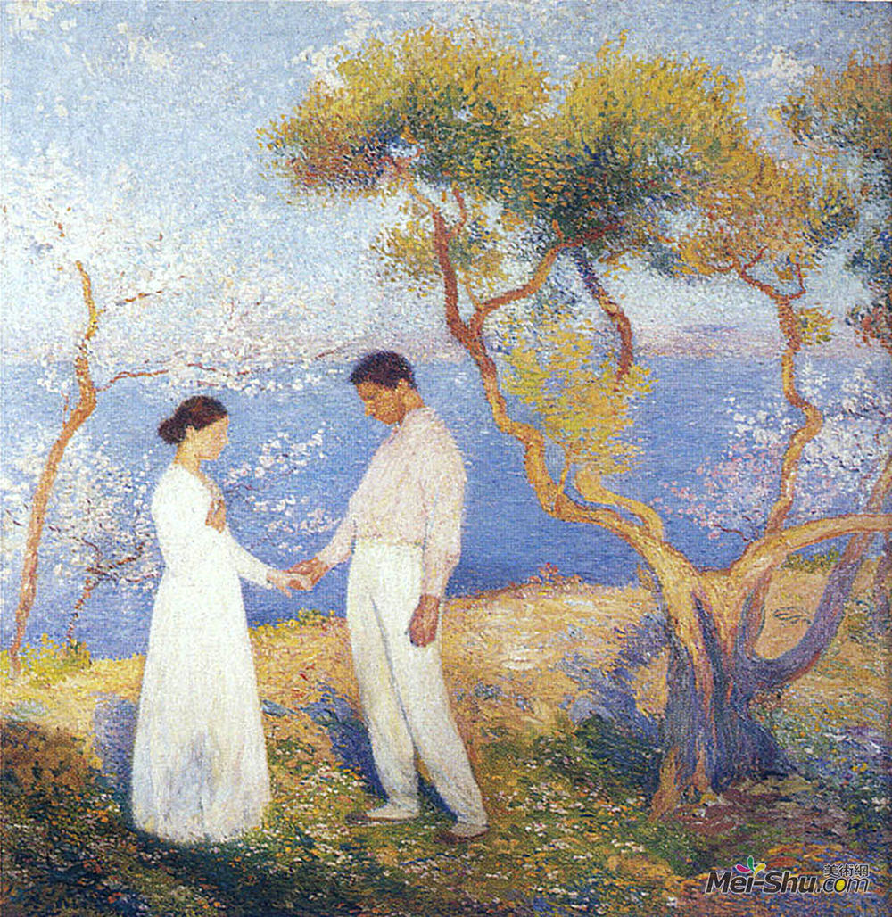 亨利马丁(Henri Martin)高清作品《夫妻景观》