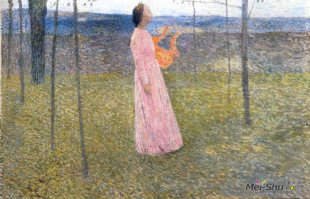 亨利马丁(Henri Martin)高清作品《田野里的缪斯女神》