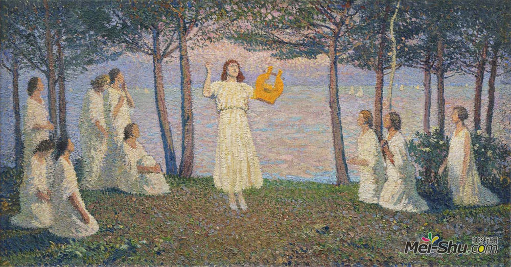 亨利马丁(Henri Martin)高清作品《莱克肖尔上的女诗人》