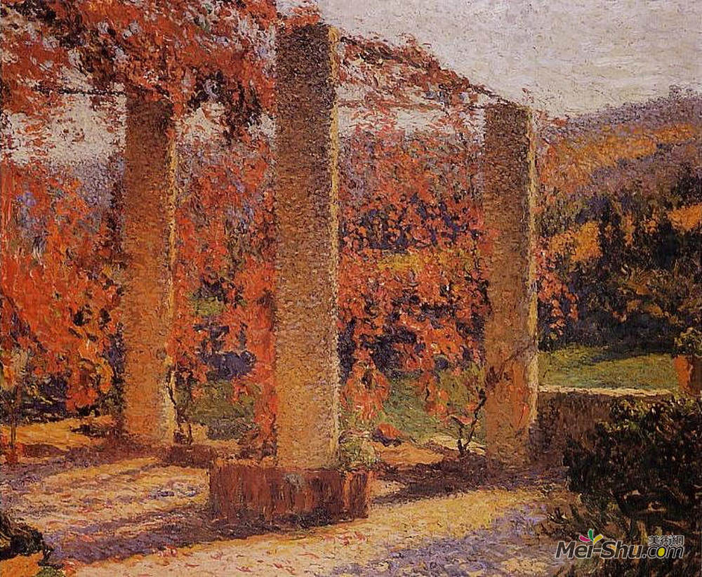 亨利马丁(Henri Martin)高清作品《秋天的凉亭》