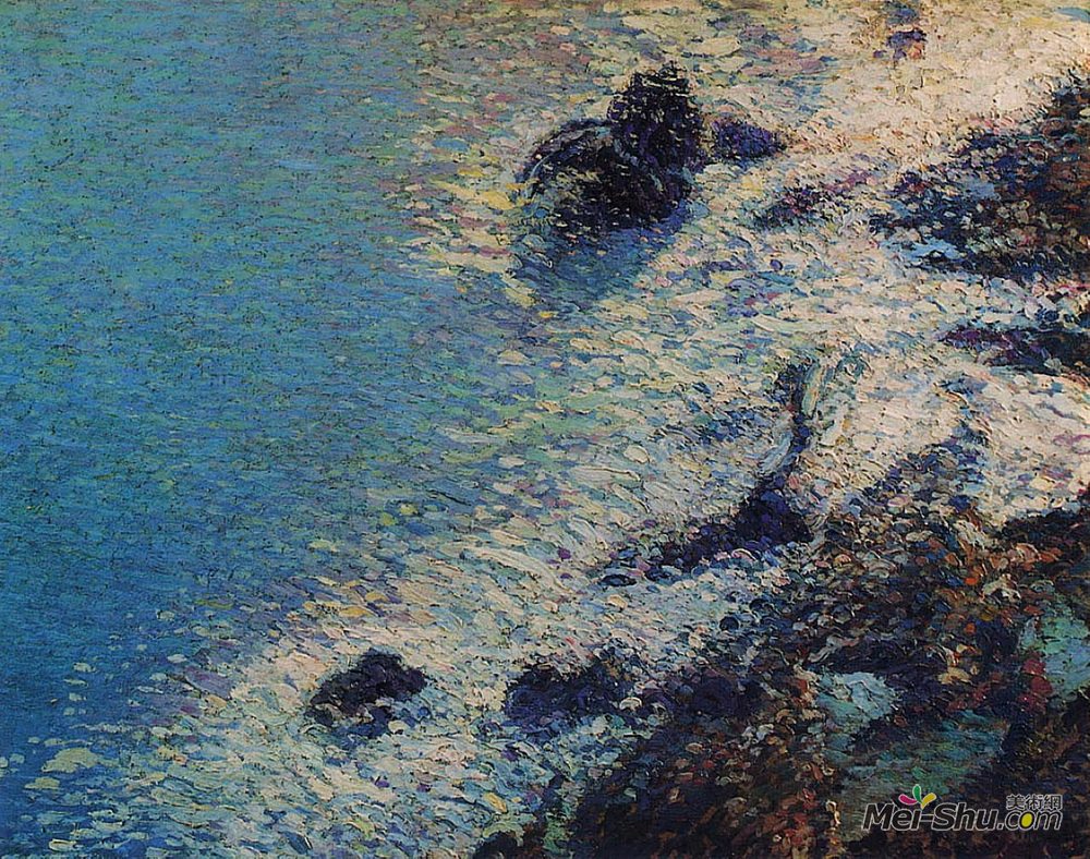 亨利马丁(Henri Martin)高清作品《海和岩石》