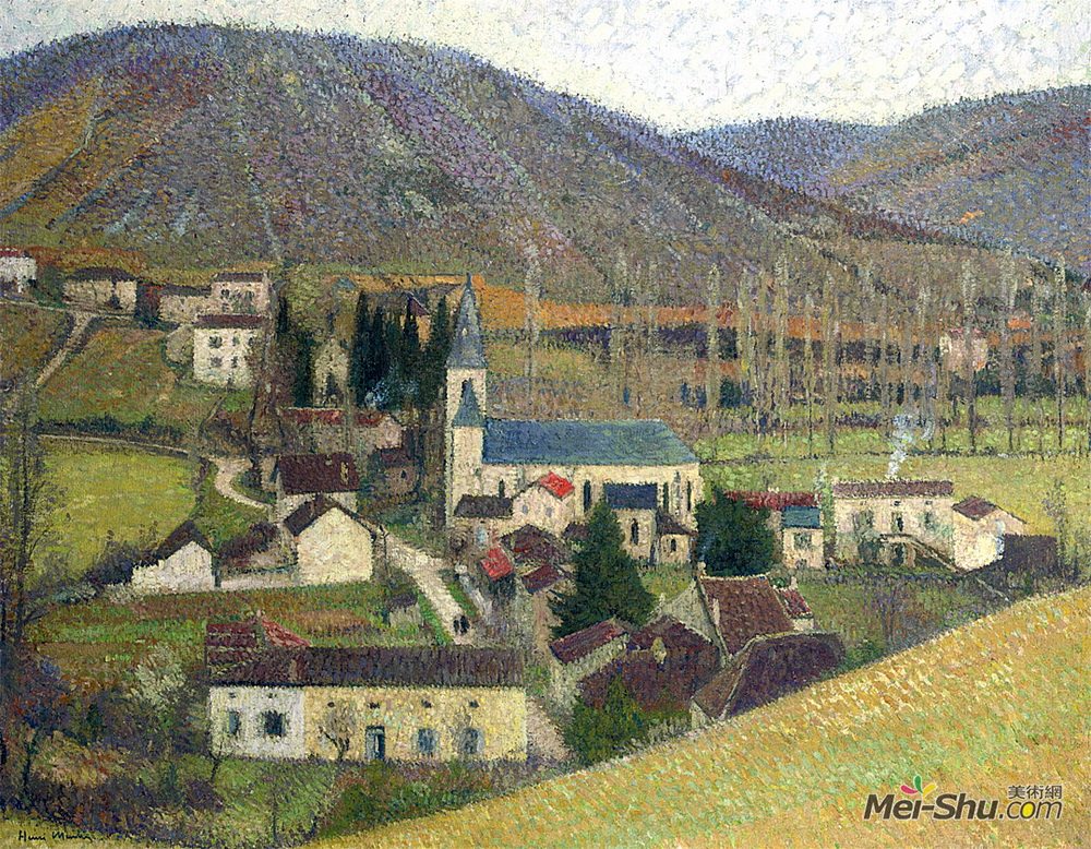 亨利马丁(Henri Martin)高清作品《灰色天气下的拉巴斯蒂》