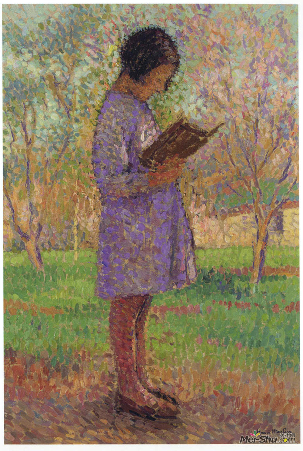 亨利马丁(Henri Martin)高清作品《少女阅读》