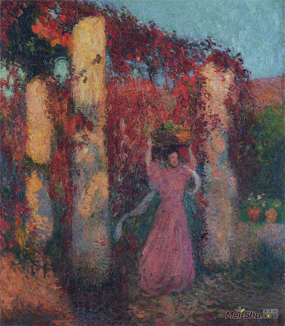 亨利马丁(Henri Martin)高清作品《维涅-鲁吉年轻女子》