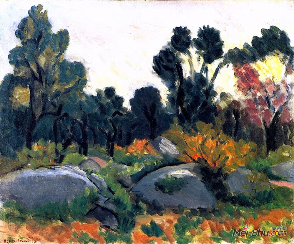 亨利·马蒂斯(Henri Matisse)高清作品《Rocks in the Vall&ée Du Loup》