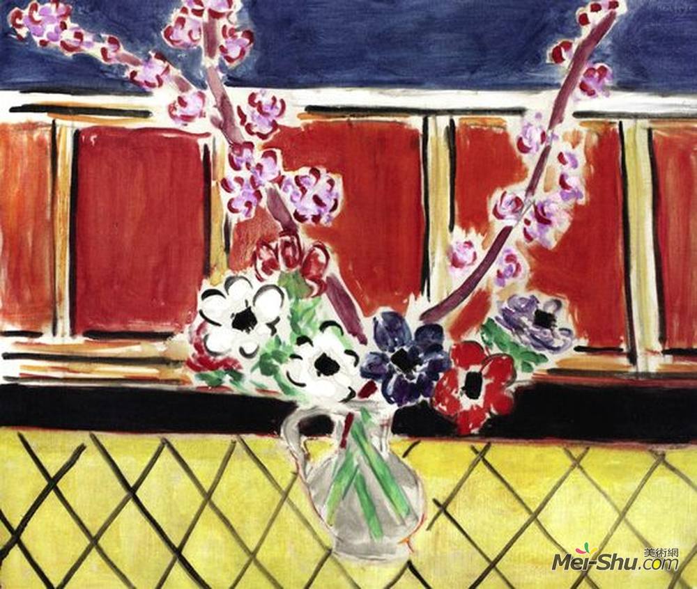 亨利·马蒂斯(Henri Matisse)高清作品《银莲花与桃花》
