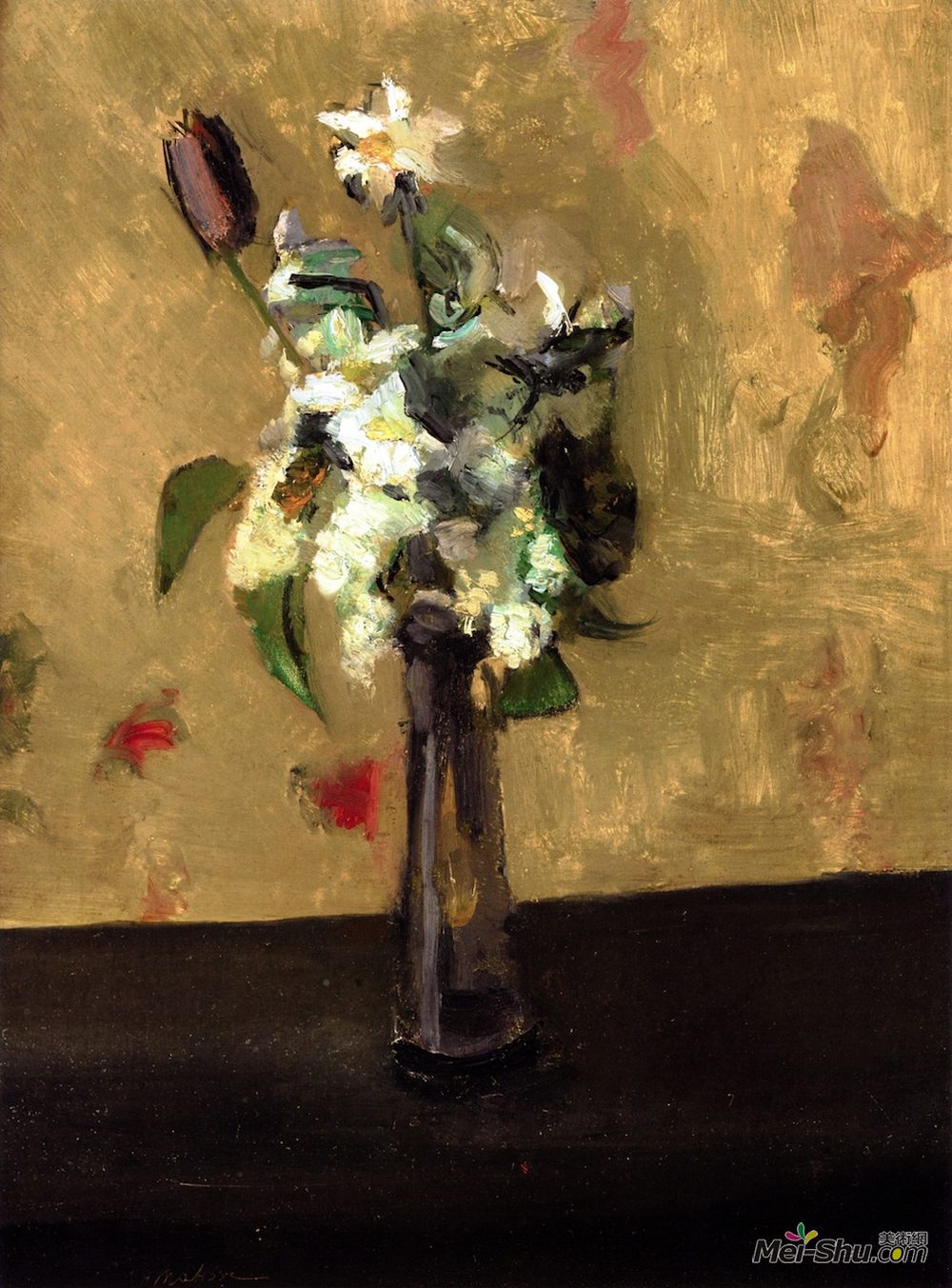 亨利·马蒂斯(Henri Matisse)高清作品《水晶花瓶中的花束》