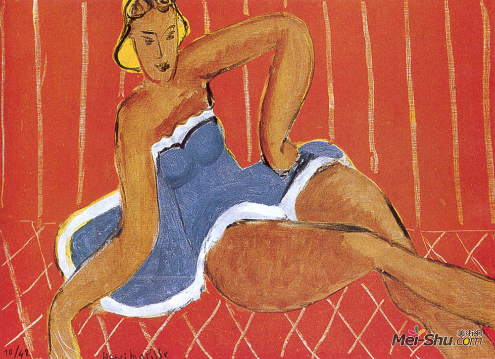 亨利·马蒂斯(Henri Matisse)高清作品《坐在桌子上的舞蹈演员》