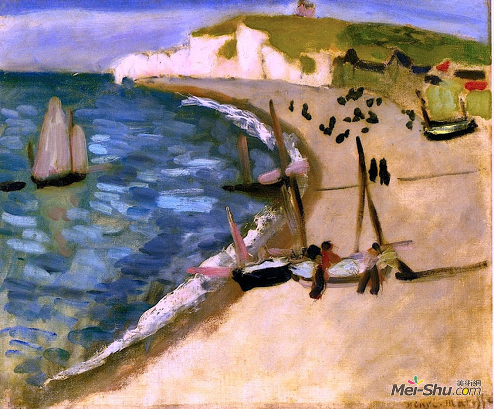 亨利·马蒂斯(Henri Matisse)高清作品《Aht Amont Cliffs at Etretat》