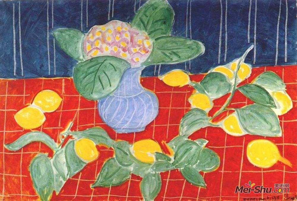 亨利·马蒂斯(Henri Matisse)高清作品《Lemons and Saxifrages》