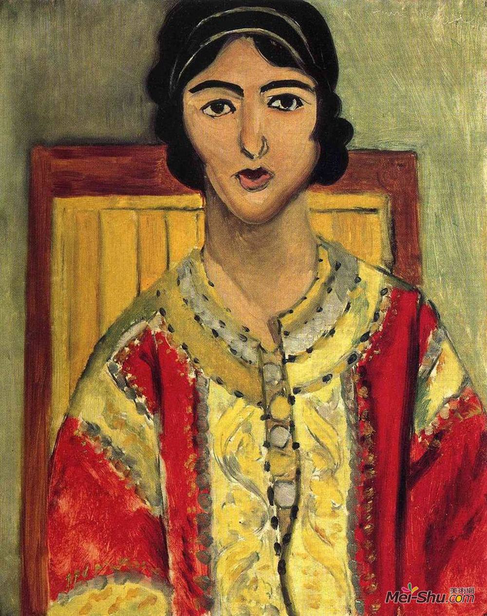 亨利·马蒂斯(Henri Matisse)高清作品《Lorette with a Red Dress》