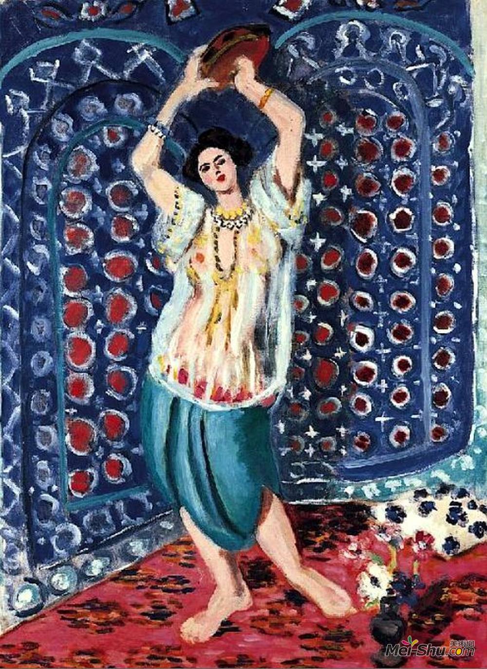 亨利·马蒂斯(Henri Matisse)高清作品《女奴铃鼓和谐的蓝色》