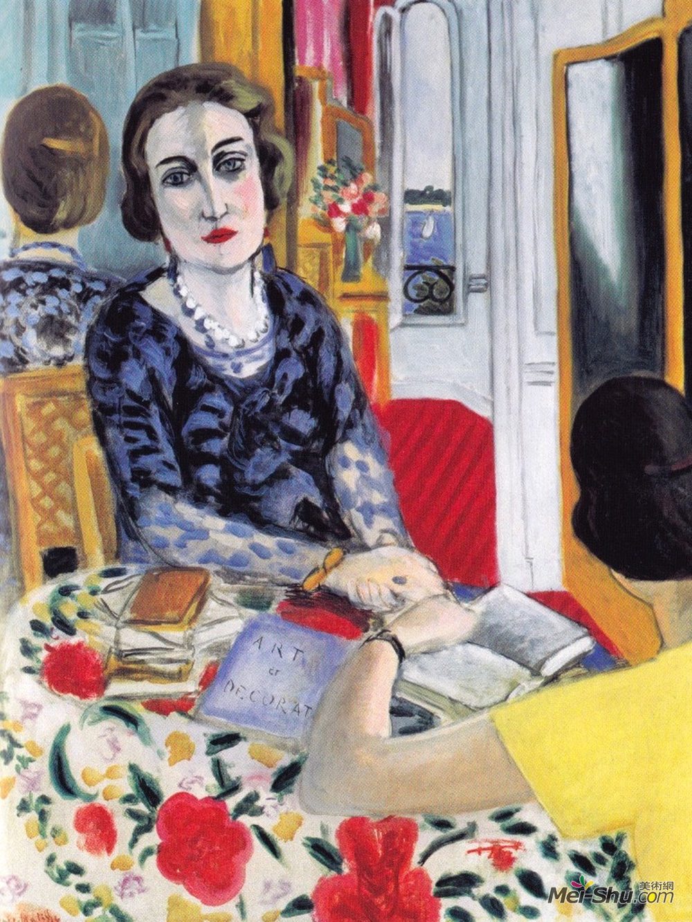 亨利·马蒂斯(Henri Matisse)高清作品《Portrait of Barones Gourgaud》