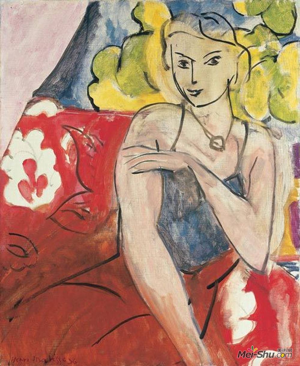 亨利·马蒂斯(Henri Matisse)高清作品《坐着的女人》